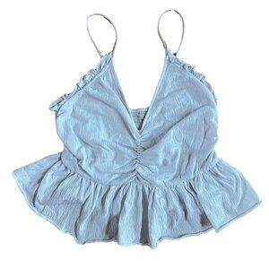 White Peplum Tank Top